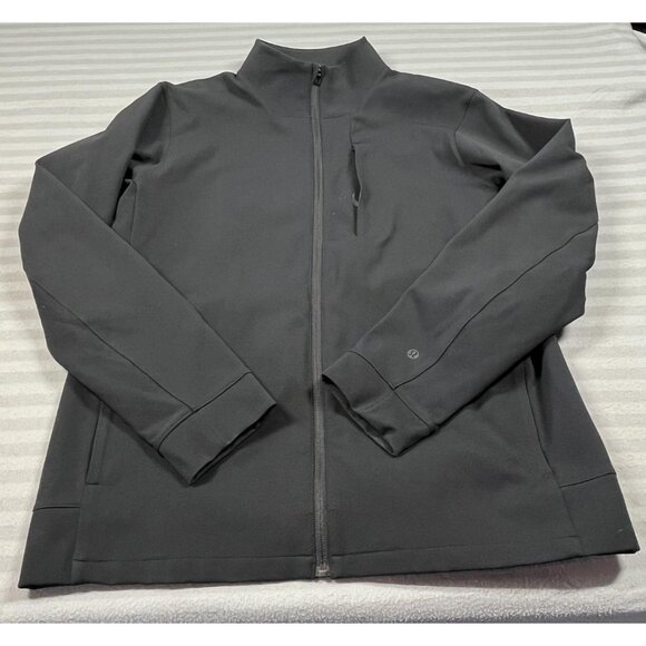 Lululemon Jacket Mens XL 2022 Black Full Zip Athletic Stretch Softshell Pockets - Picture 1 of 6